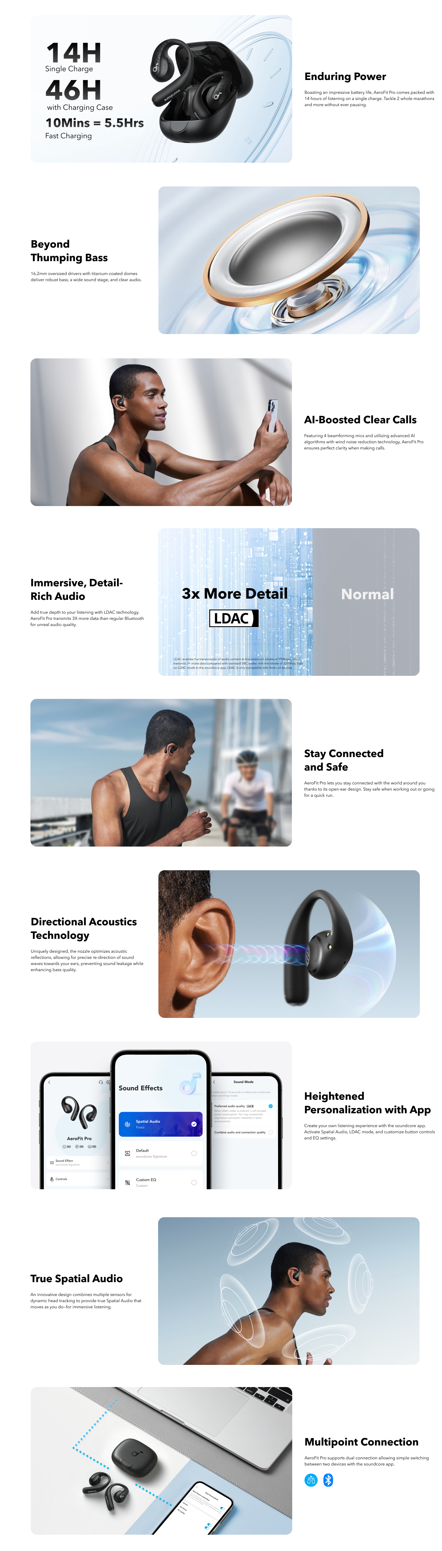 Soundcore AeroFit Pro Open-Ear Bluetooth Earphones Wireless Earbuds A3871 Catalog