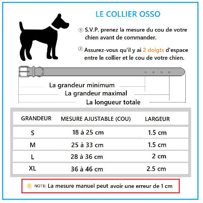 Collier pour chien Osso mesure