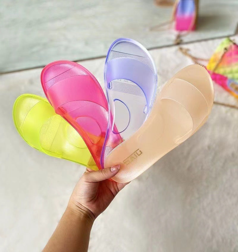 Jelly Sandals Women's PVC Flats Slides