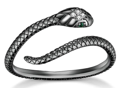 Green Zircon Snake Ring -AstersJewelry