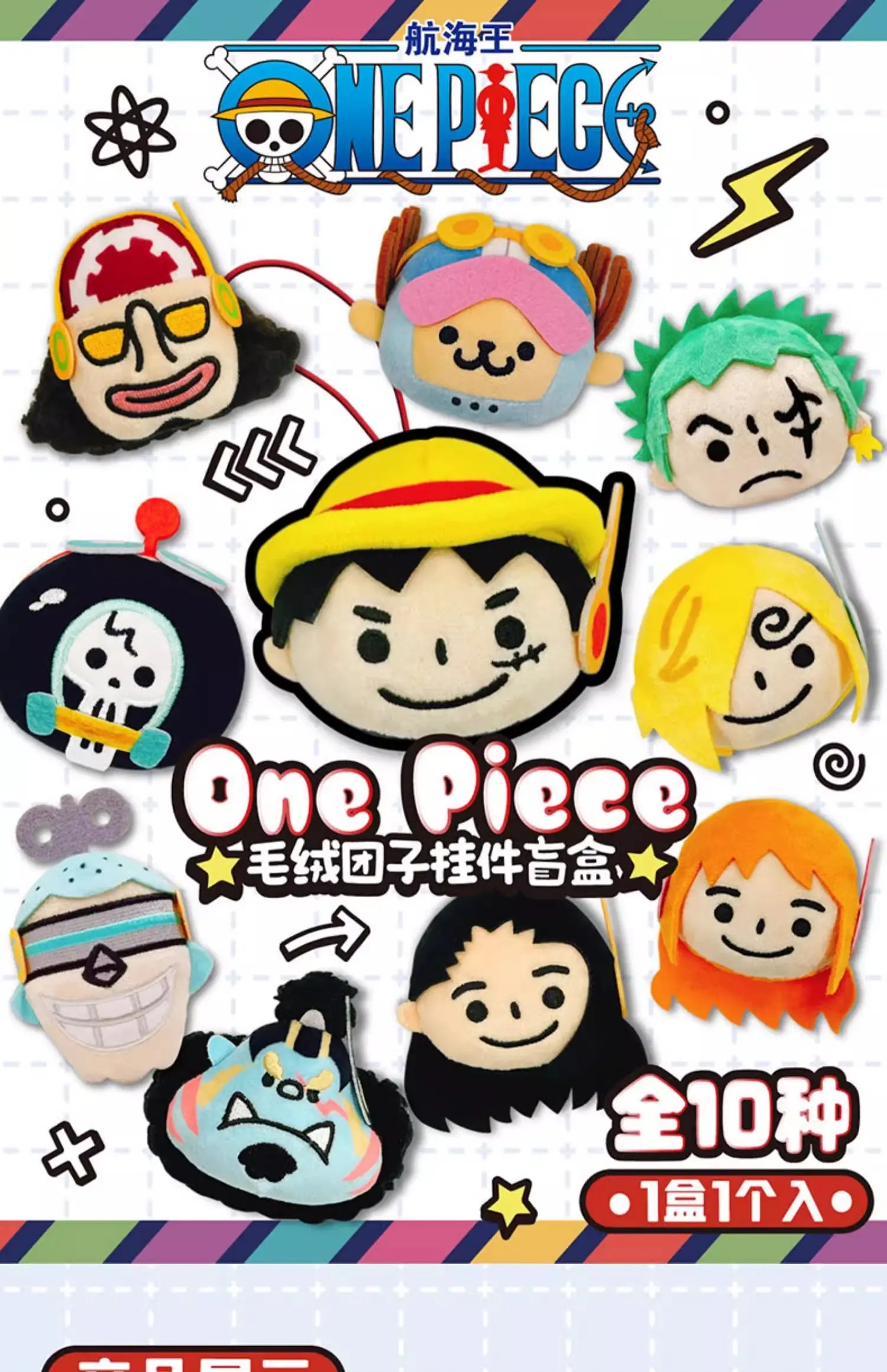DMHTYOY One Piece Keychain Plush Blind Box