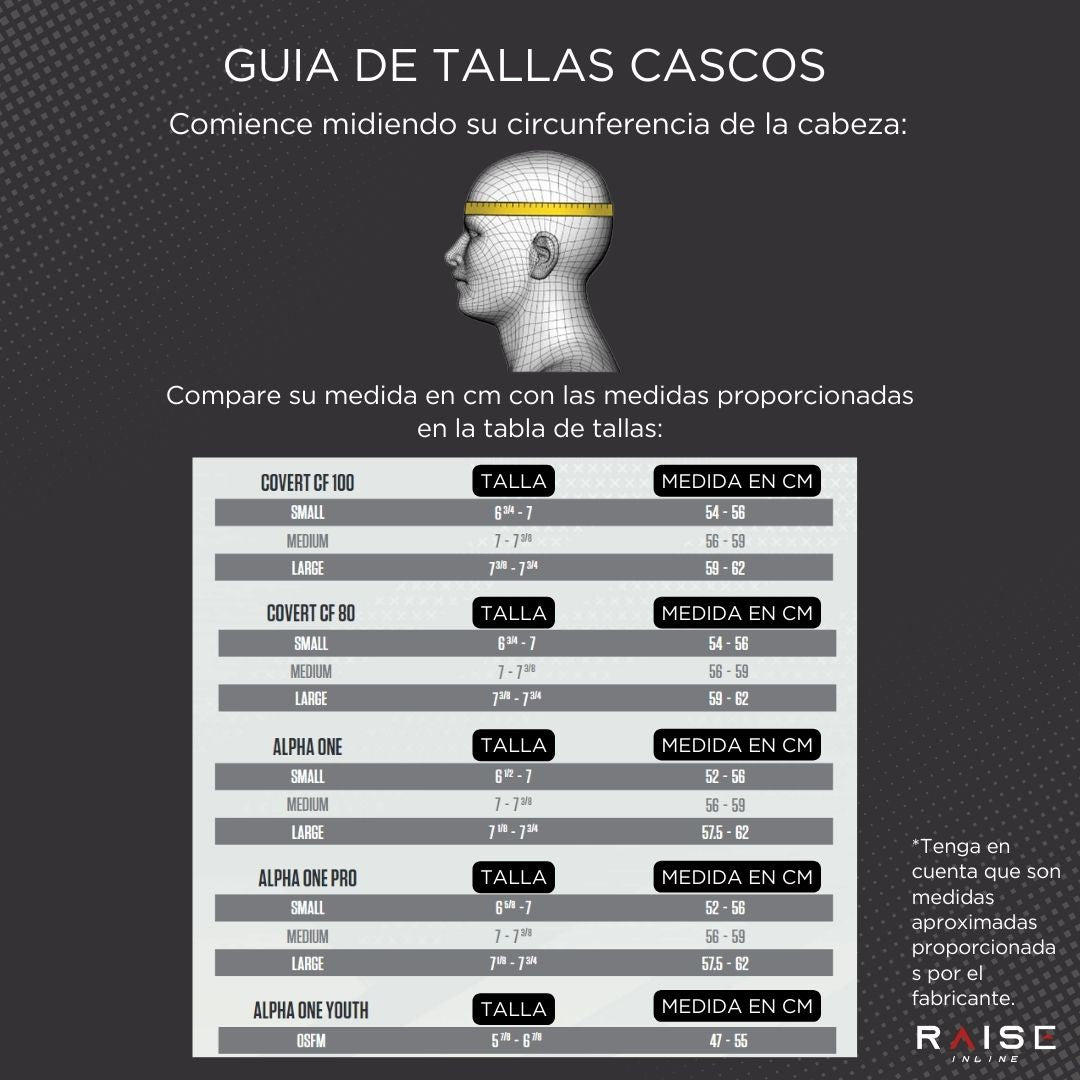 Guía de tallas de coderas