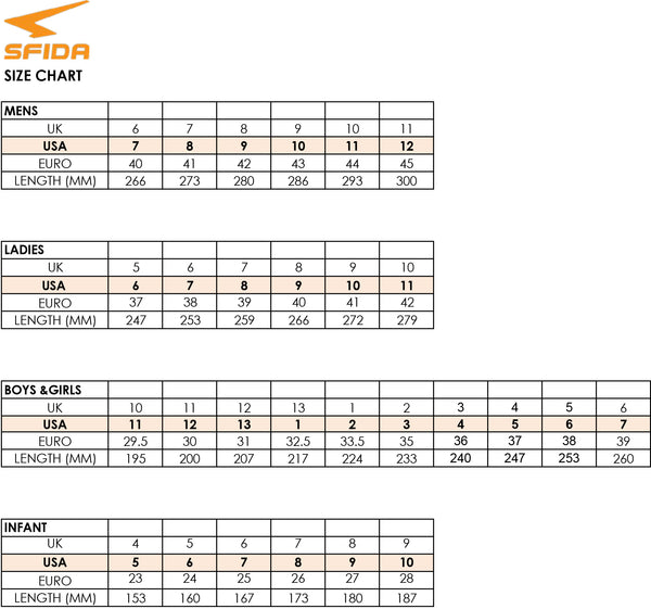 Size Chart – Sfida Sport