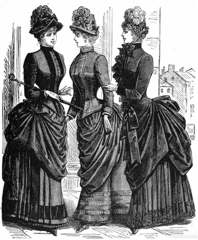 1885 London walking dresses