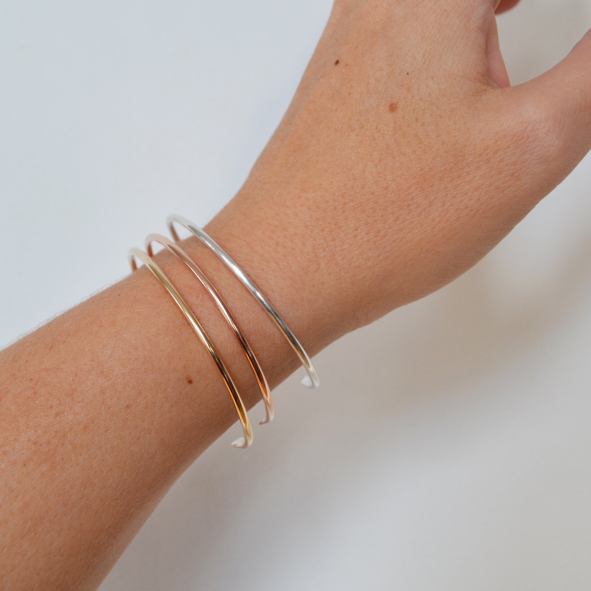 Simple Cuff Bracelet, Gold, Rose Gold 