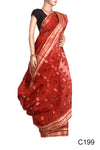 Exqusite Brown Handloom saree from Bengal