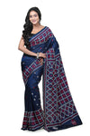 Gujarati Stitch Silk Blend Saree - Elegant and Vibrant
