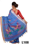 Stylist Bird Pattern Linen Sari