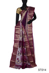 Gorgeous Dual-color Handloom Tant Silk Sari