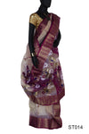 Gorgeous Dual-color Handloom Tant Silk Sari