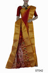 Gorgeous Dual-colour Handloom Tant Silk Saree