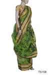 Green Bengali Tant Silk Saree