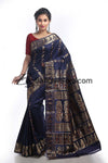 Gorgeous Navy Blue Pure Silk Swarnachari Sari