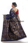 Gorgeous Navy Blue Pure Silk Swarnachari Sari