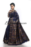 Gorgeous Navy Blue Pure Silk Swarnachari Sari