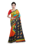 Ethnic Hand Painted Silk Saree