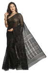 Partywear Black Self Soft Jamdani Saree