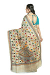 Women's Pure Tussar Silk Handwork Kantha Stitch Saree