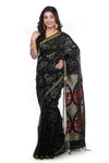 Chic and Sustainable: Women in Black Organic Saree