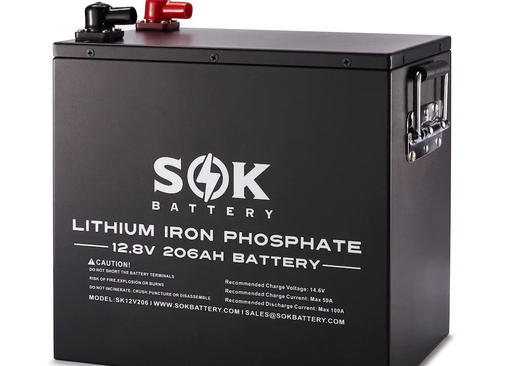 SOK Battery SOK 206AH Battery | 12V LiFePO4 Lithium Iron Phosphate Battery Pack | Metal Box & Bluetooth