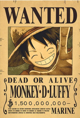 one piece luffy wanted poster