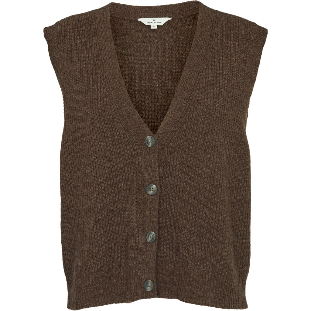 Basic Apparel - Lise Vest - Brown Melange - XS/34