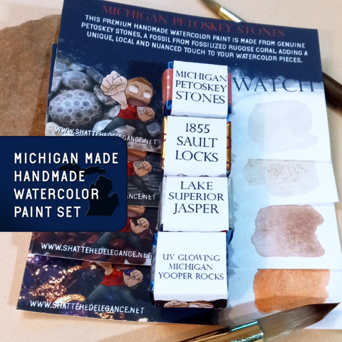 Handmade Watercolors made from Michigan Rocks