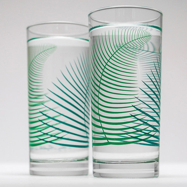 teal drinking glasses