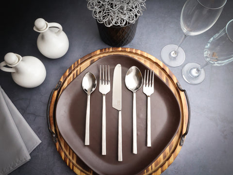 Modern Industrial Style Table Setting with Jason flatware set