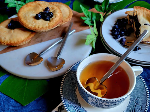 Jason heart spoons and blueberry pie