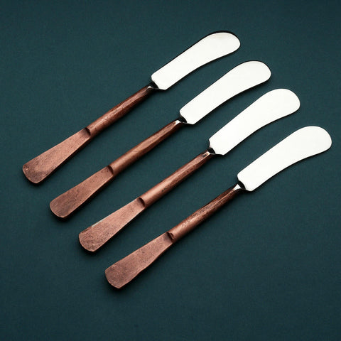 Jason Design Nascent Steel Butter Knife/Spreader 4 PCS. Set, Silver