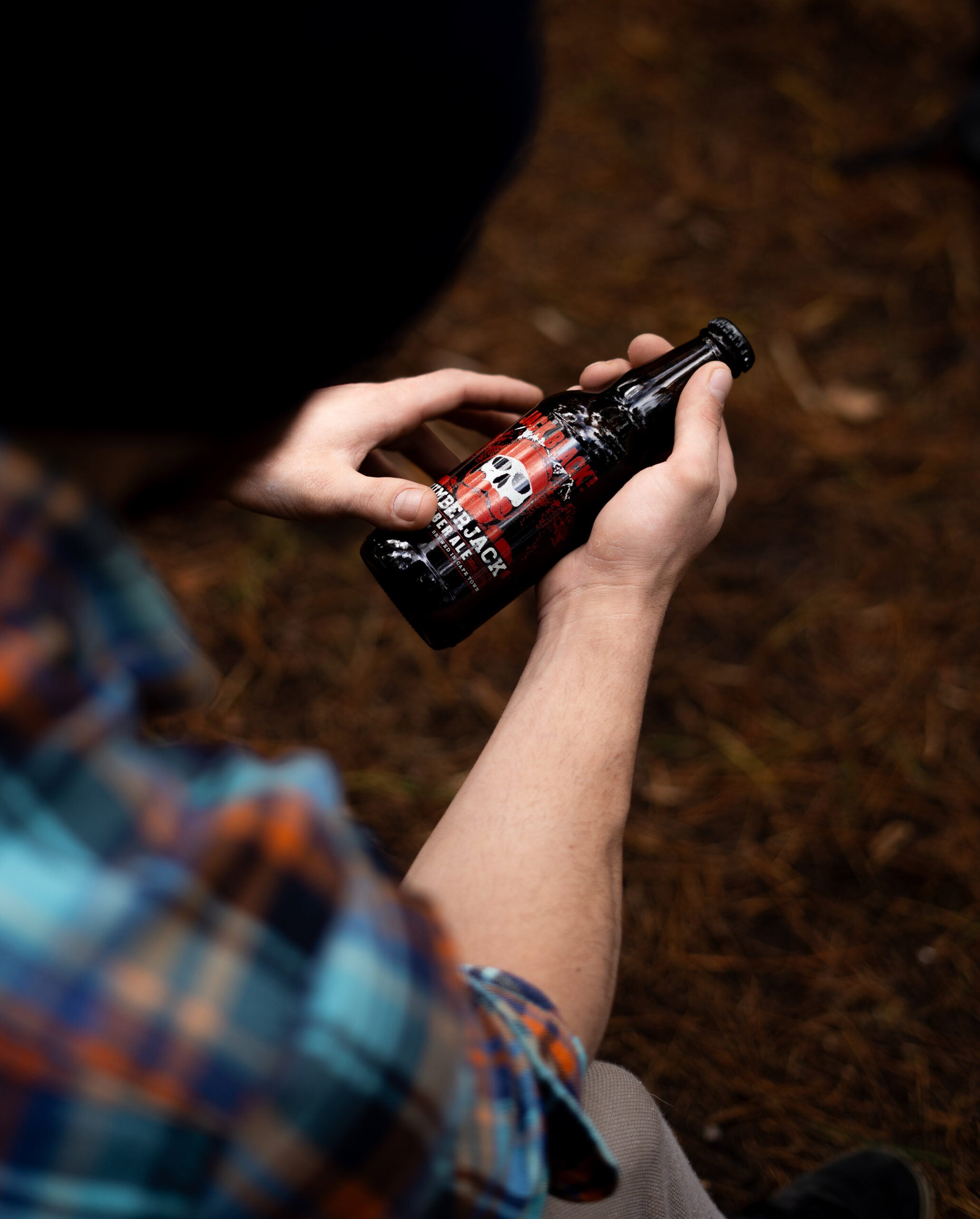 Man fondling beer