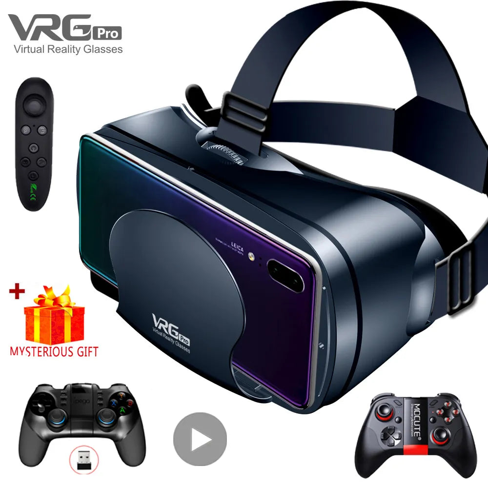 Virtual Reality 3D VR Headset. Smart Glasses Helmet for Smartphone 7 inch lenses Binoculars.
