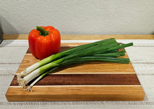 Woodland Series Large Cutting Board with Handle - Sapele, Maple