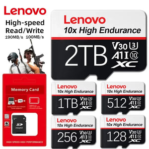 Lenovo Micro TF SD Card Original 2TB SD Card Memory Card TF/SD 128GB 512GB Mini Memory Card Class10 For Camera/Phone 2025 NEW - Inovax
