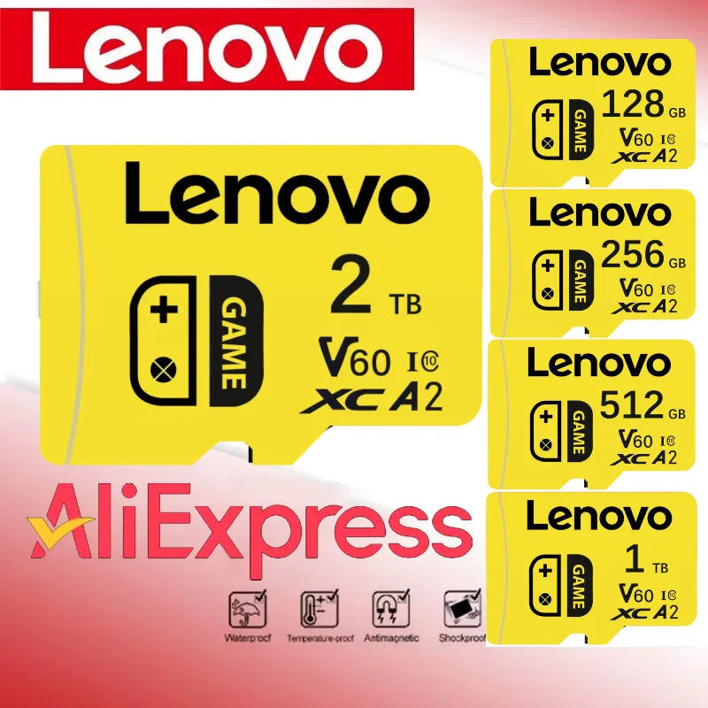 Lenovo 2TB Memory Card 128GB Class 10 V60 TF Card 1TB Mini SD Card 512GB 256GB A2 U3 Micro TF SD Cards 128GB High Speed TF Cards