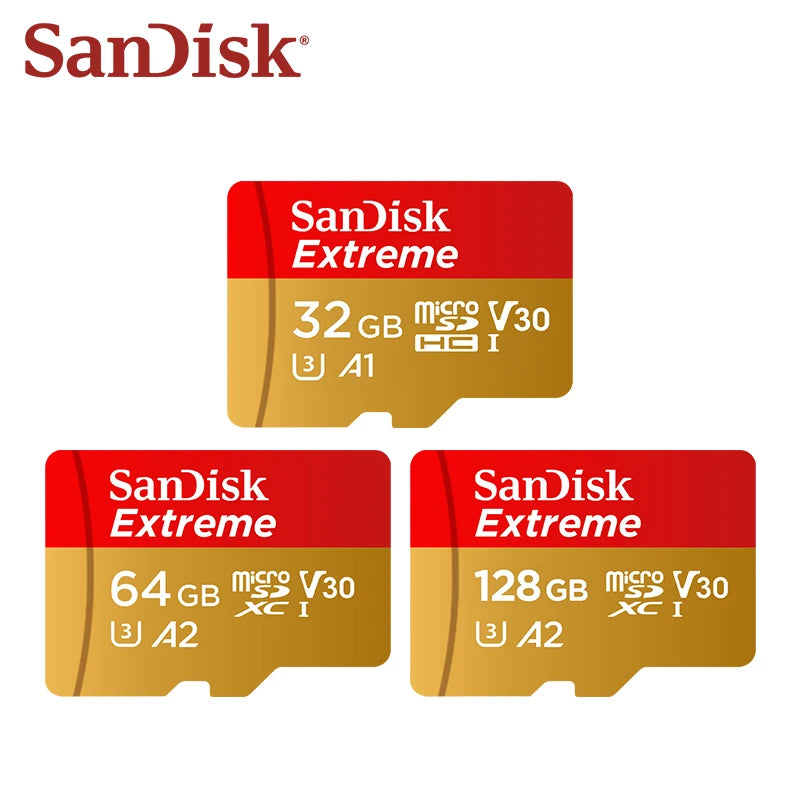 SanDisk microSDXC CARD V30 A2 Memory Card 32GB 64GB 128GB Micro SD Card Max 190Mb/s Flash TF Card
