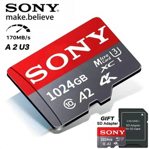Sony 512GB MicroSD U3 A2 4K  64GB 128GB 256GB 1TB Memory Card App Performance for DJI Drones/360 CamerasDrone equipment audio PC - Inovax