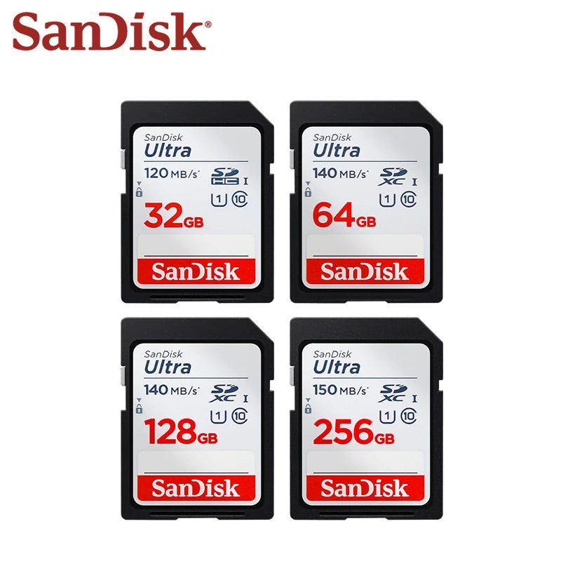 SanDisk Ultra UHS-I SDHC card 32GB SDXC UHS-I card 64GB 128GB 256GB Up to 150Mb/s Original SD Card C10 u1 Memory card for Camera