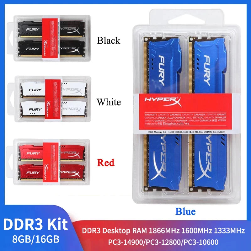 DDR3 Memoria RAM 16GB(2x8GB) 8GB(2x4GB ) Kit 1866MHz 1600MHz 1333MHz Desktop RAM PC3-12800 14900 1.5V DIMM 240Pin DDR3 PC Memory