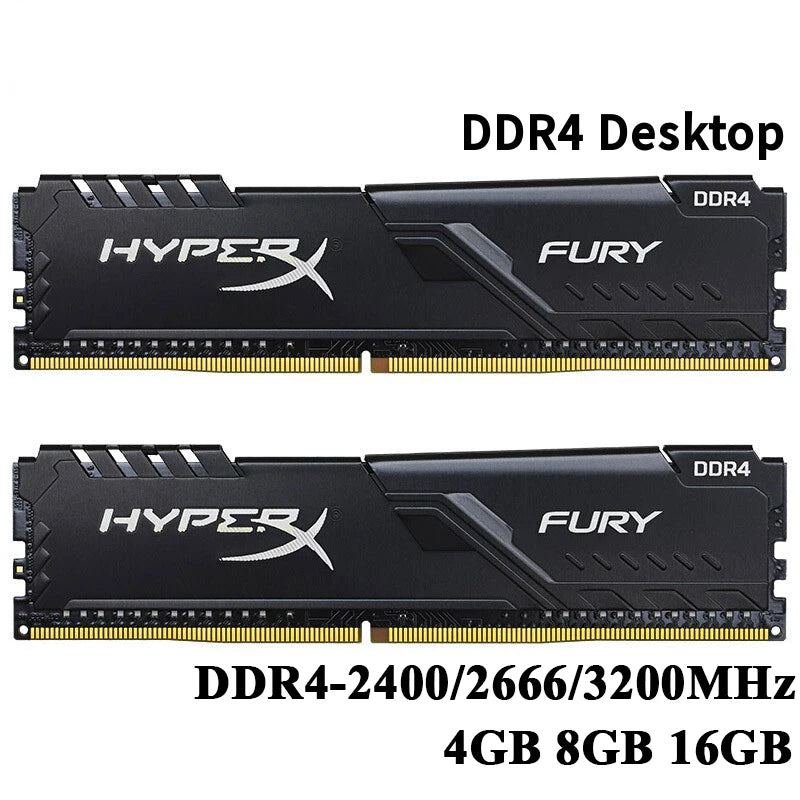 HyperX RAM DDR4 16GB 8GB 4GB 32GB 2133 2400 2666MHz 3200MHz 3600MHz 1.2V PC4-21300 25600 28800 19200 DIMM 288pin Desktop Memory