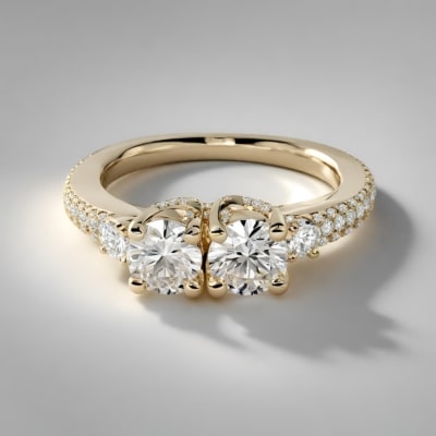 Prong Set Toi-Et-Moi Engagement ring