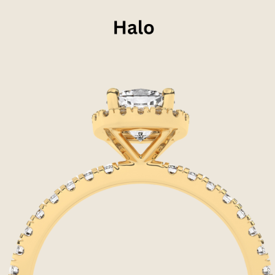 Halo engagement ring setting