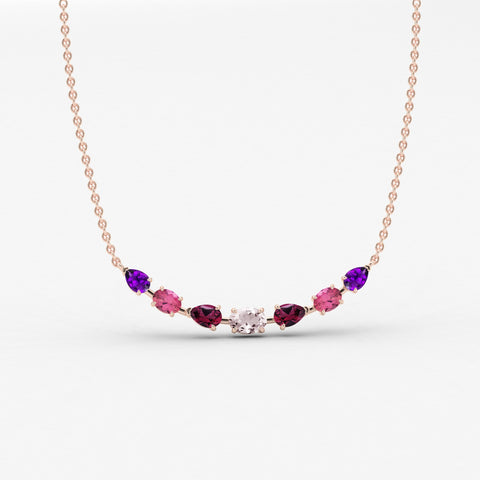 multi shape gemstone necklace