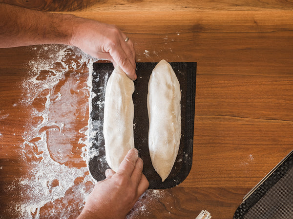 Step 6 making a torpedo from a batard-rested dough