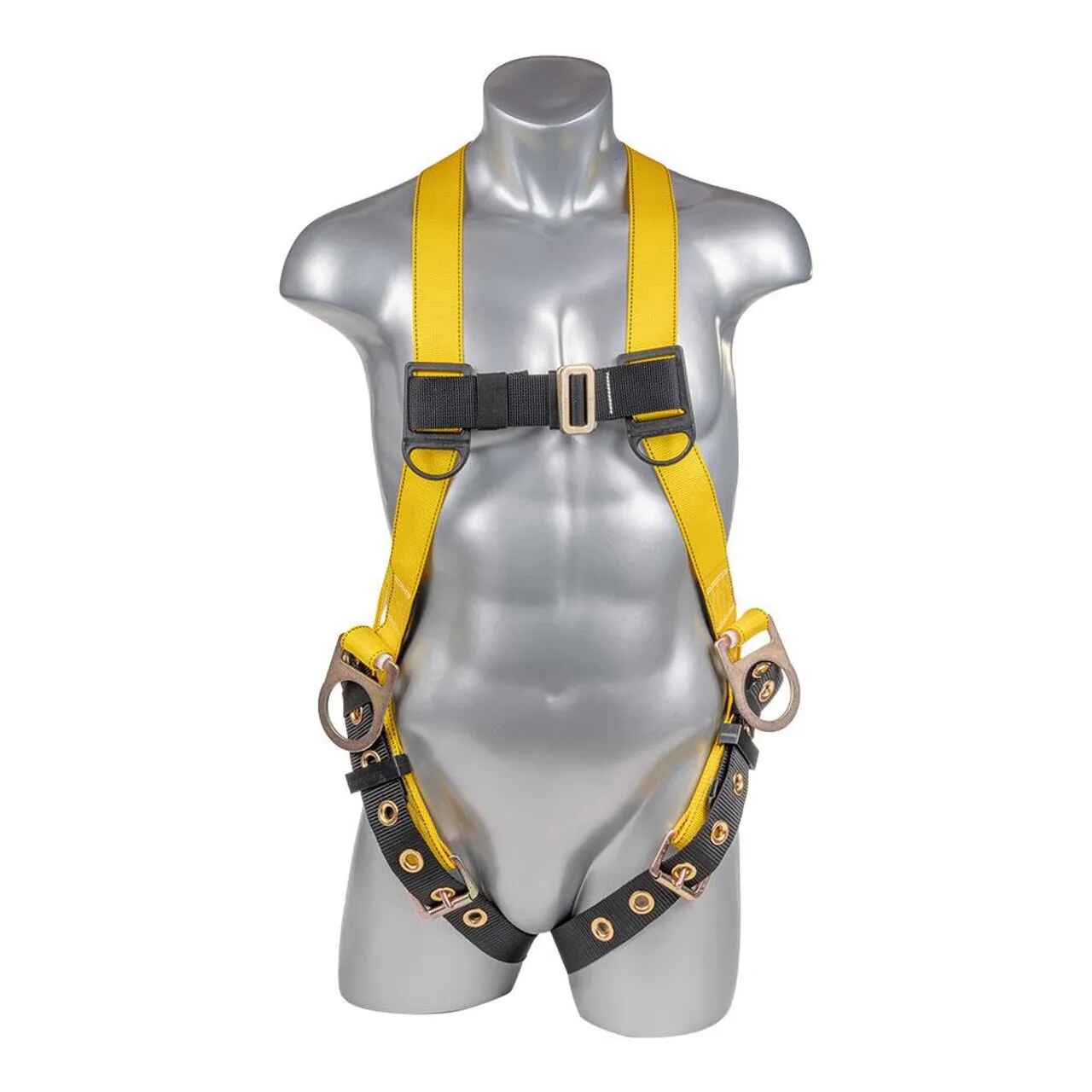 Construction Safety Harness/Vest Combo 3 Pt, Grommet Legs, Back D-Ring