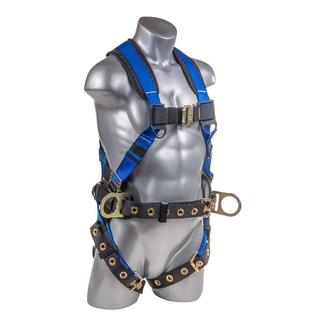 Construction Safety Harness 5 Point, Padded Back & Grommet Legs