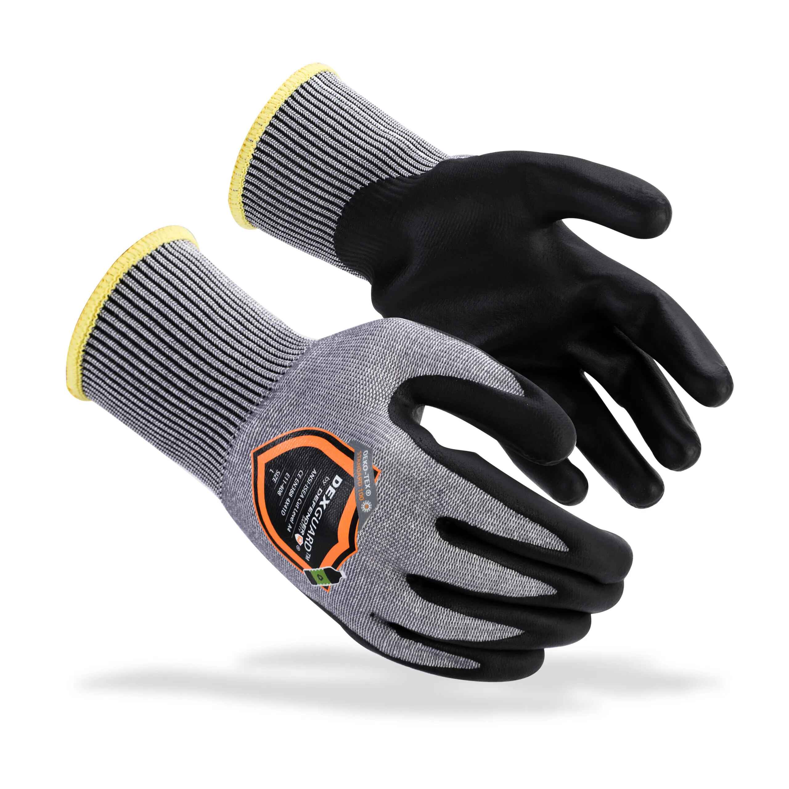 Dexguard A2 Cut Glove, Level 4 Abrasion Resistant, Polyurethane Coated Defender Safety, Medium / 1 Pair