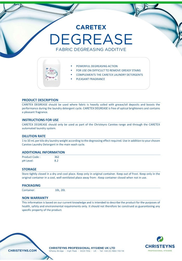 Caretex Degrease Fabric Degreasing Additive (362) main image 1