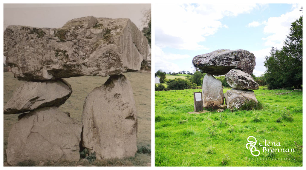 The Aughnacliffe Dolmen in Co. Longford, the inspiration for the bespoke pendant.